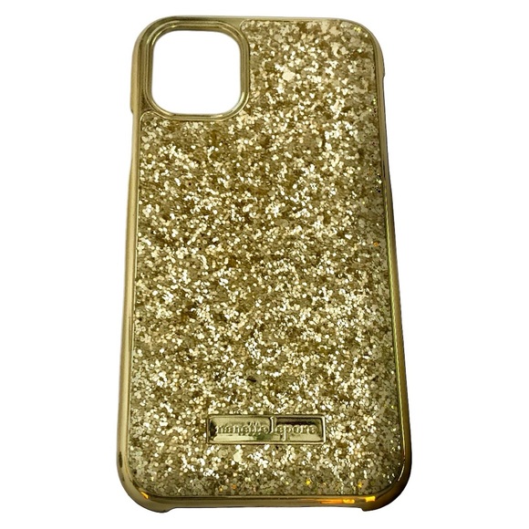 Nanette Lepore Gold Glitter Phone Case - Picture 1 of 2